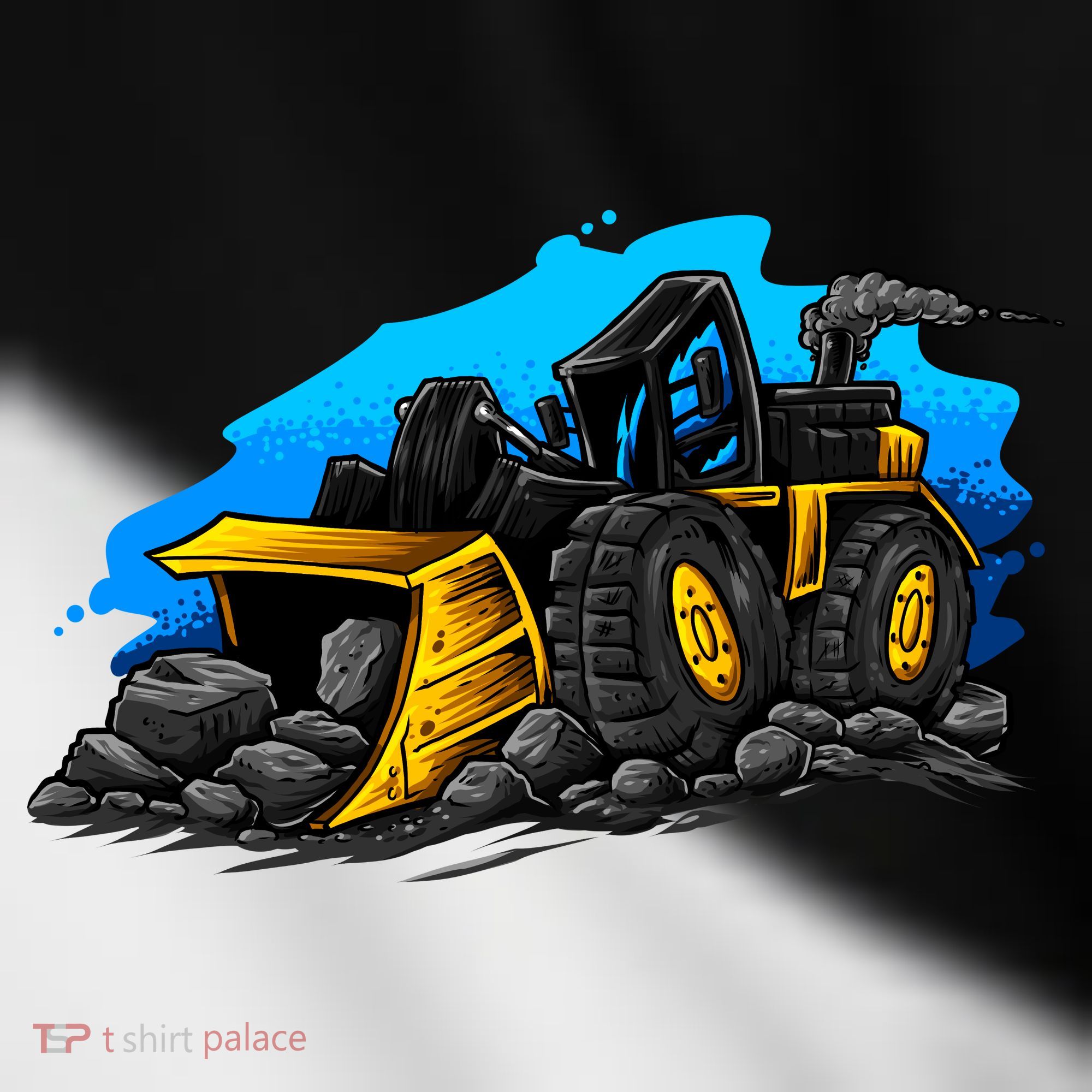 Cartoon Bulldozer Toddler Fine Jersey T-Shirt