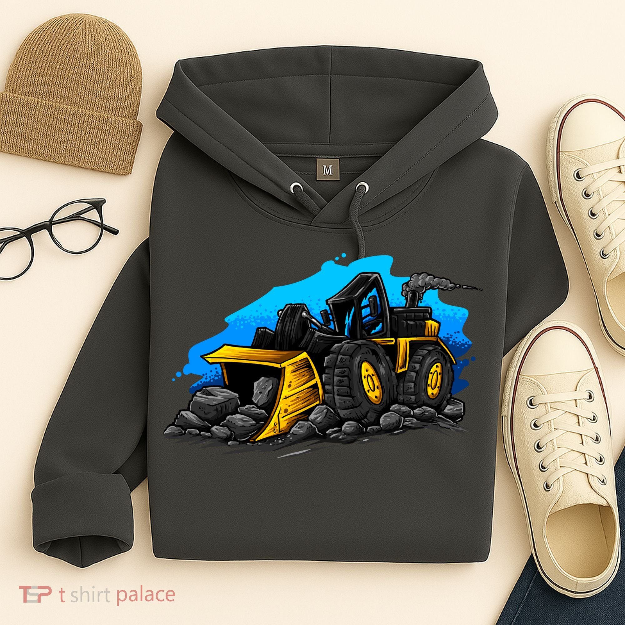 Cartoon Bulldozer Hoodie