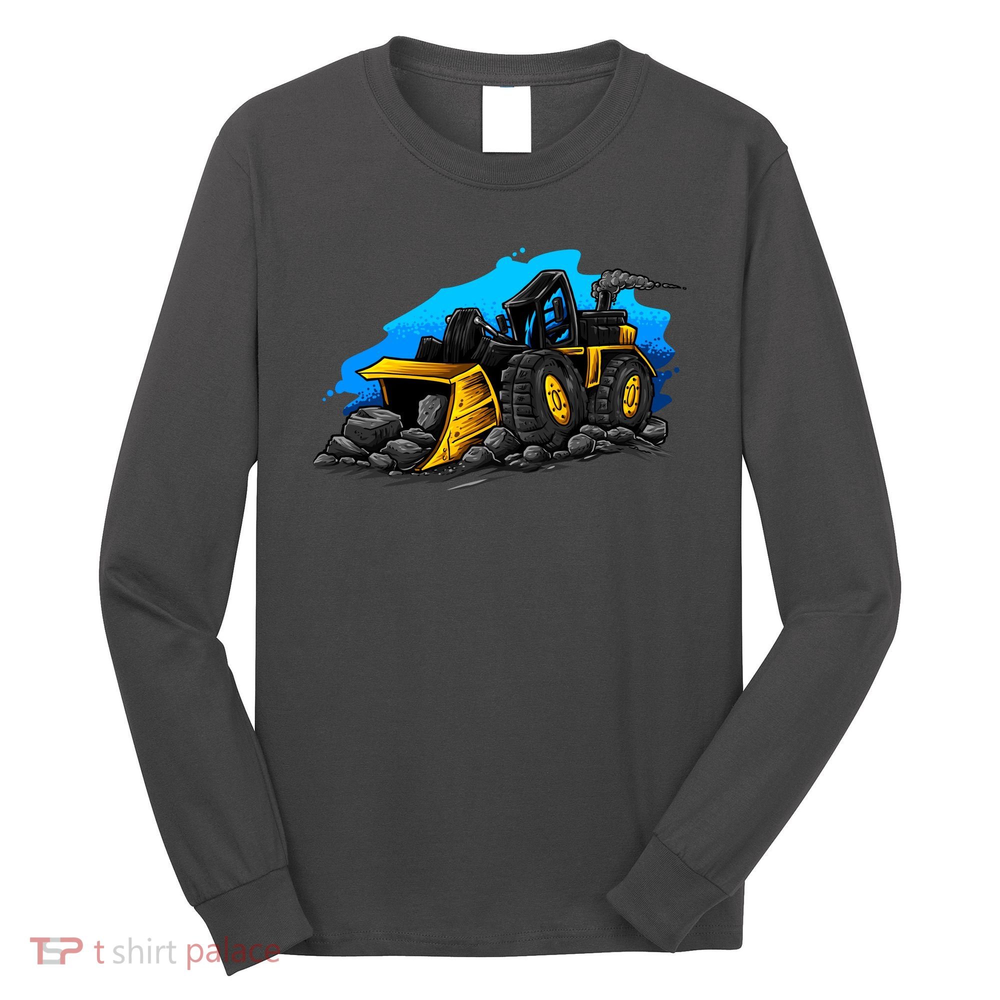 Cartoon Bulldozer Long Sleeve Shirt