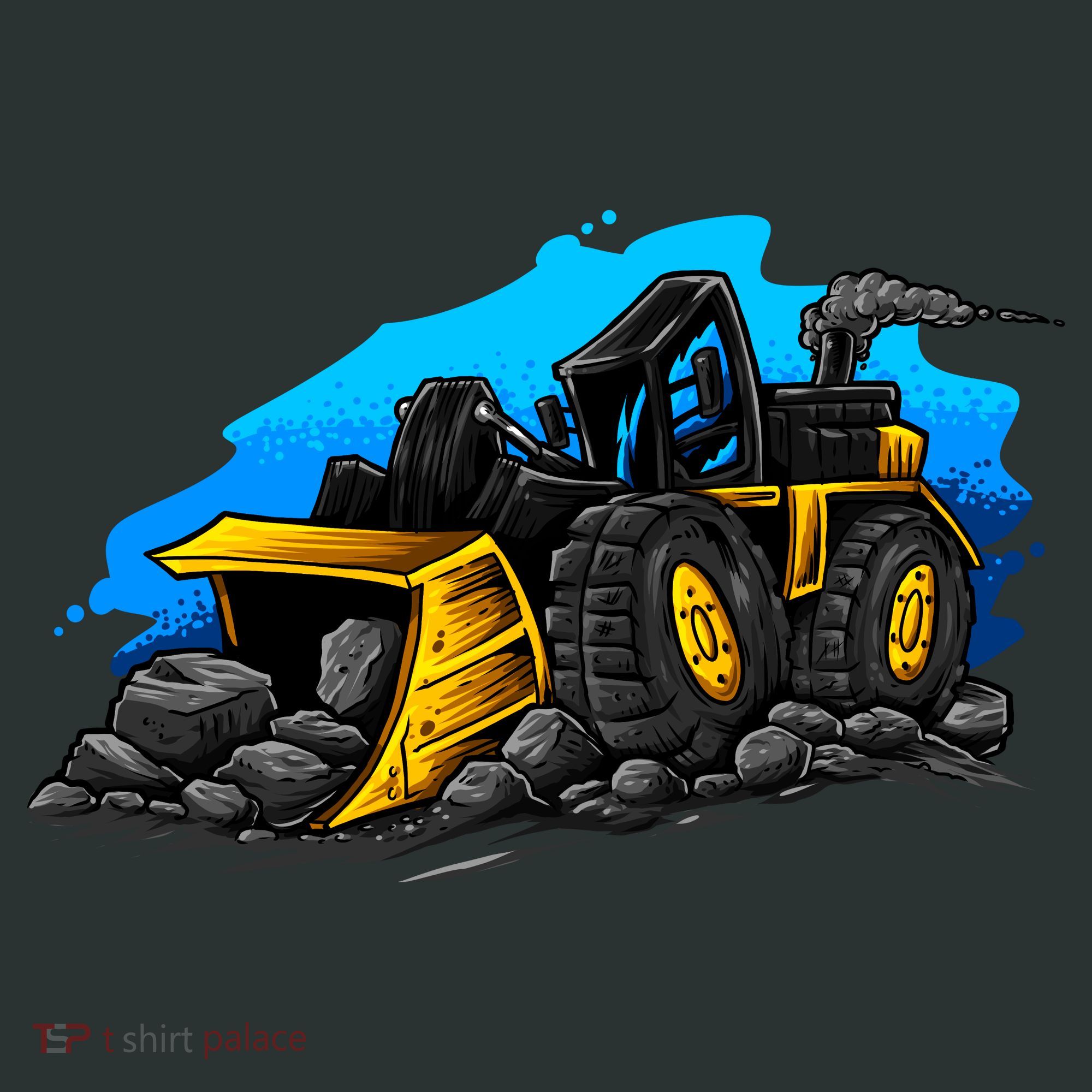 Cartoon Bulldozer Tank Top