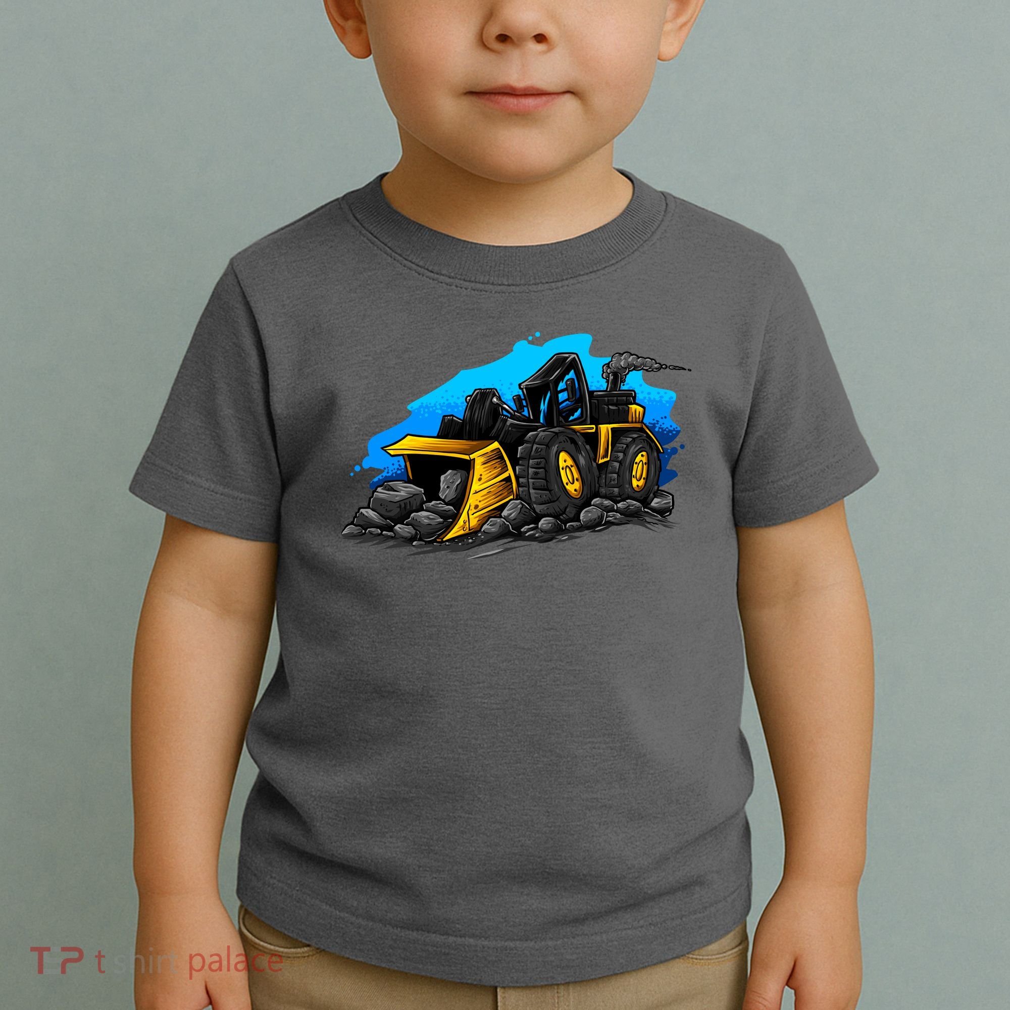Cartoon Bulldozer Toddler T-Shirt