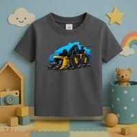 Cartoon Bulldozer Toddler T-Shirt thumb 3