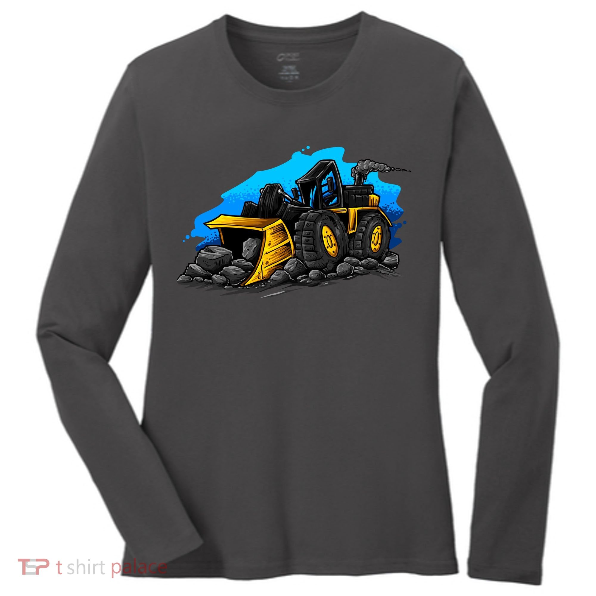 Cartoon Bulldozer Women's Long Sleeve Shirt