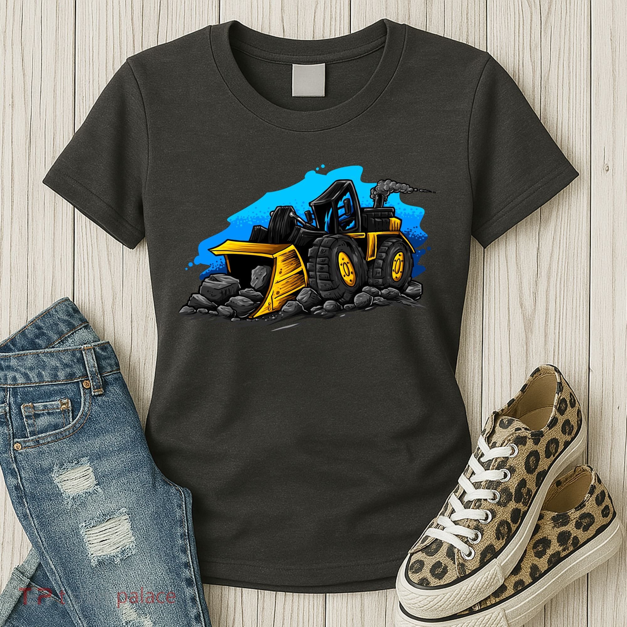 Cartoon Bulldozer Women's T-Shirt