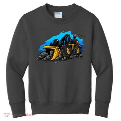 Cartoon Bulldozer Kids Sweatshirt