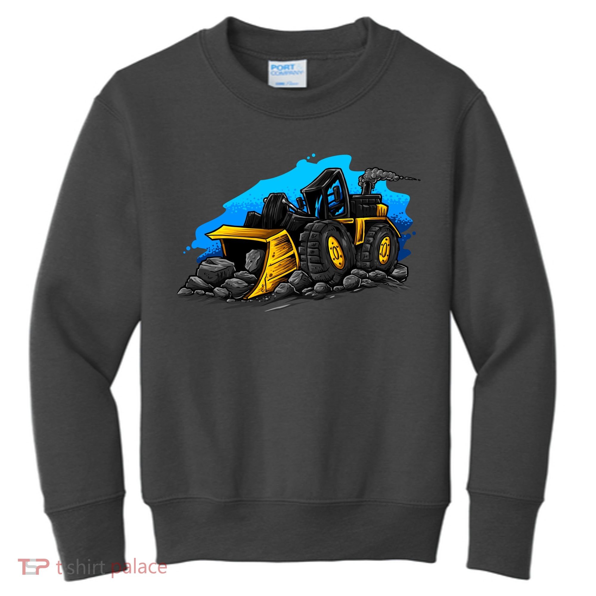 Cartoon Bulldozer Kids Sweatshirt