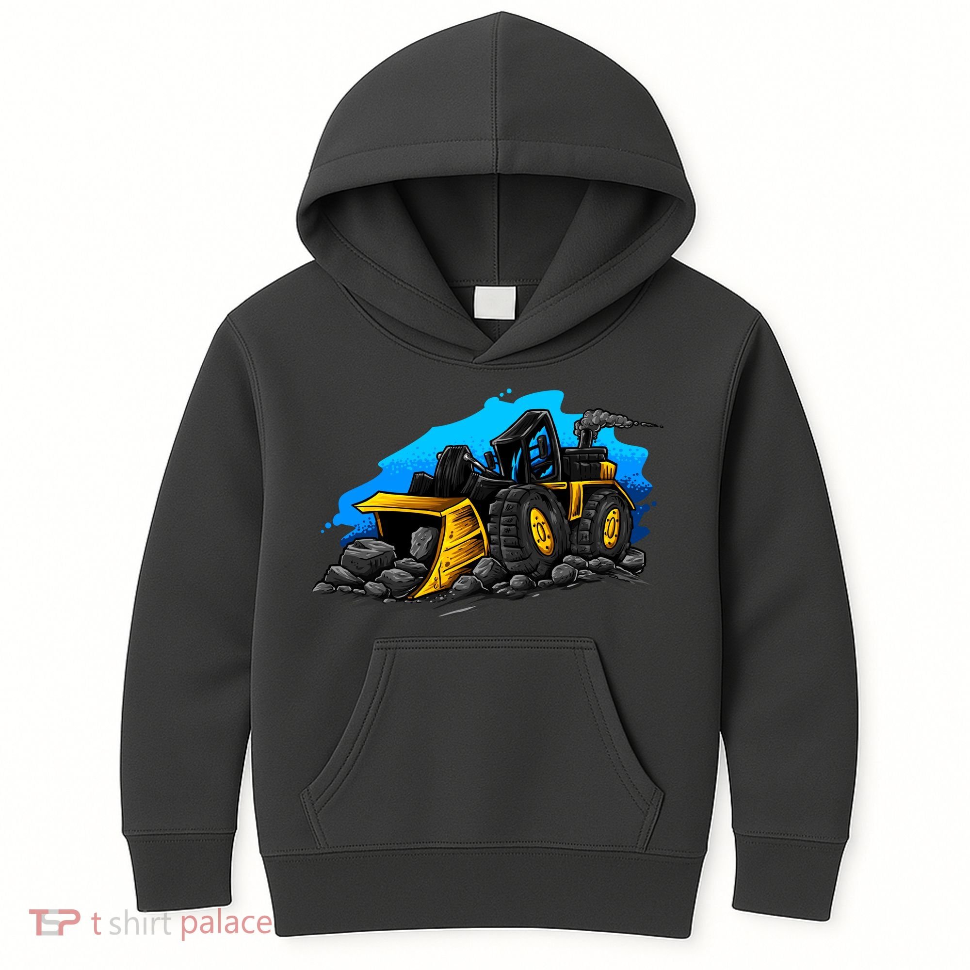 Cartoon Bulldozer Kids Hoodie