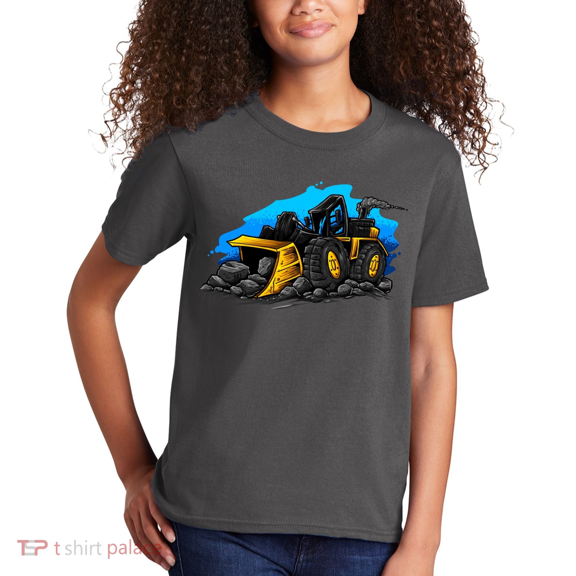 Cartoon Bulldozer Kids T-Shirt