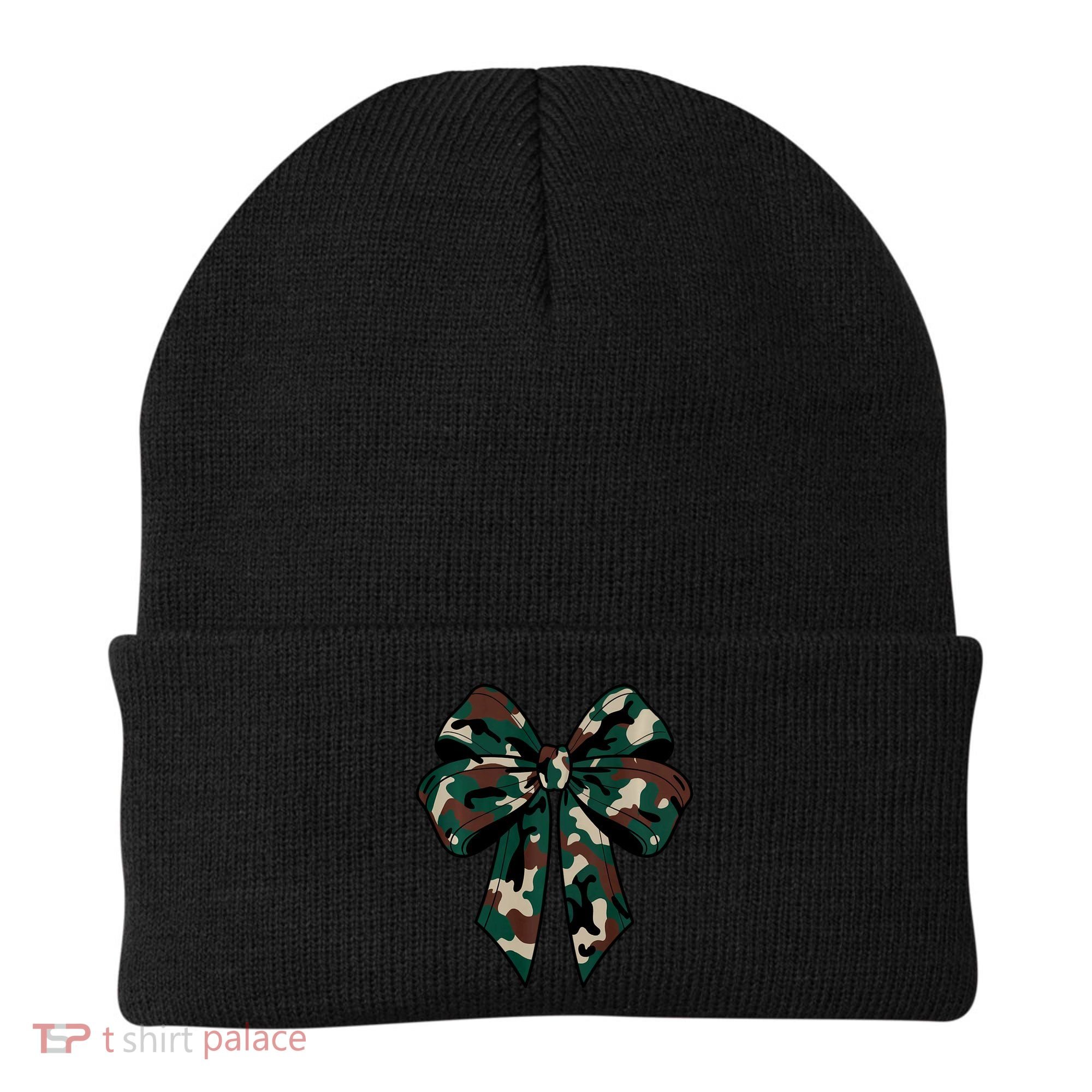 Coquette Bow Camouflage Beanie
