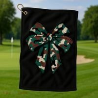 Coquette Bow Camouflage Golf Towel thumb 1