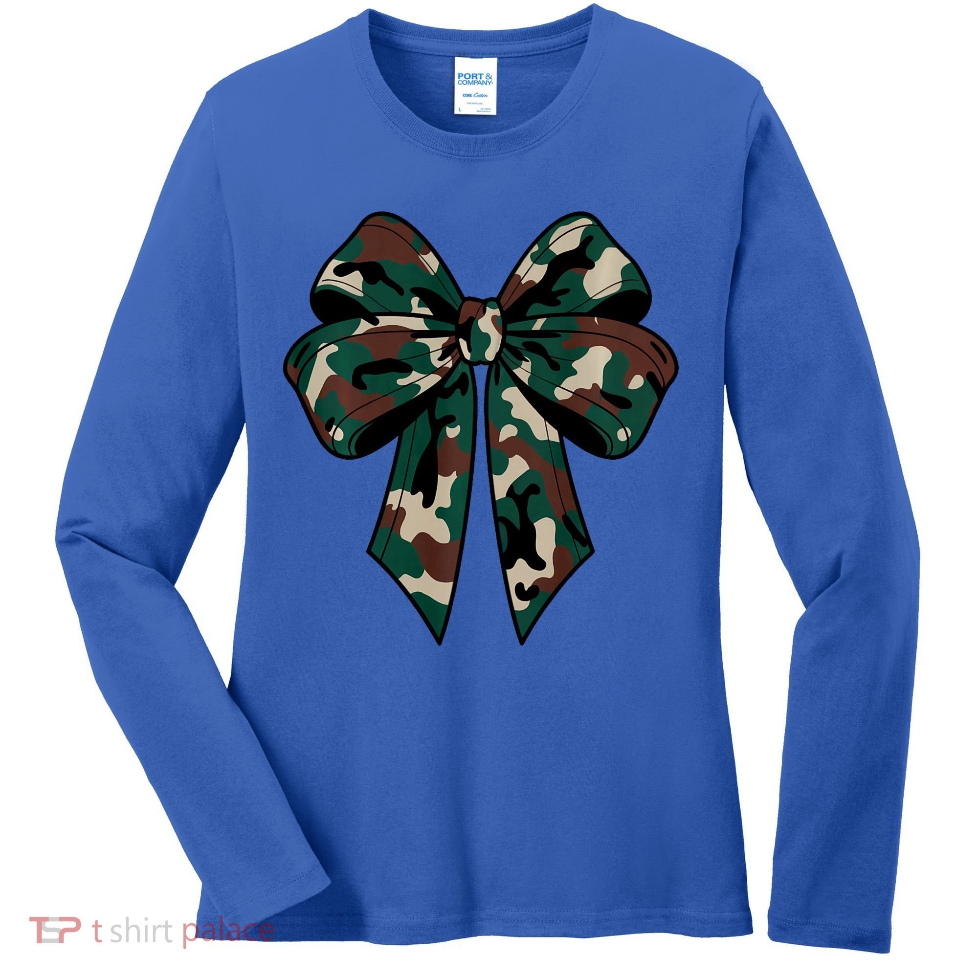 Coquette Bow Camouflage Women's Long Sleeve Shirt