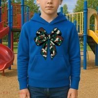 Coquette Bow Camouflage Kids Hoodie thumb 2