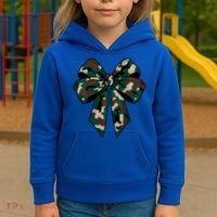 Coquette Bow Camouflage Kids Hoodie thumb 3