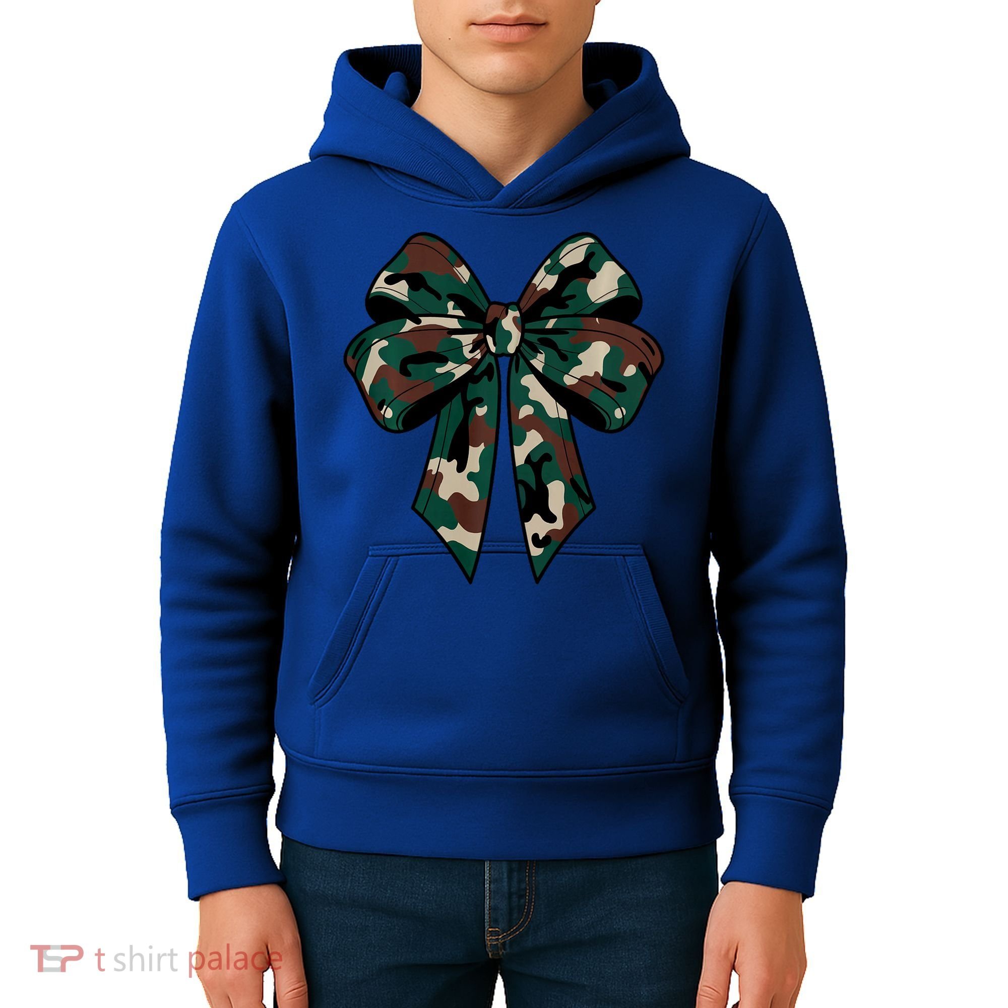 Coquette Bow Camouflage Kids Hoodie