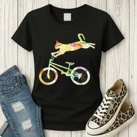 Cat Bike Cycling Bicycle Your Gift Collection Women's T-Shirt thumb 3