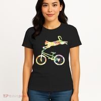 Cat Bike Cycling Bicycle Your Gift Collection Women's T-Shirt thumb 4