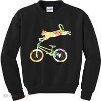 Cat Bike Cycling Bicycle Your Gift Collection Kids Sweatshirt thumb 0