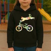 Cat Bike Cycling Bicycle Your Gift Collection Kids Hoodie thumb 3