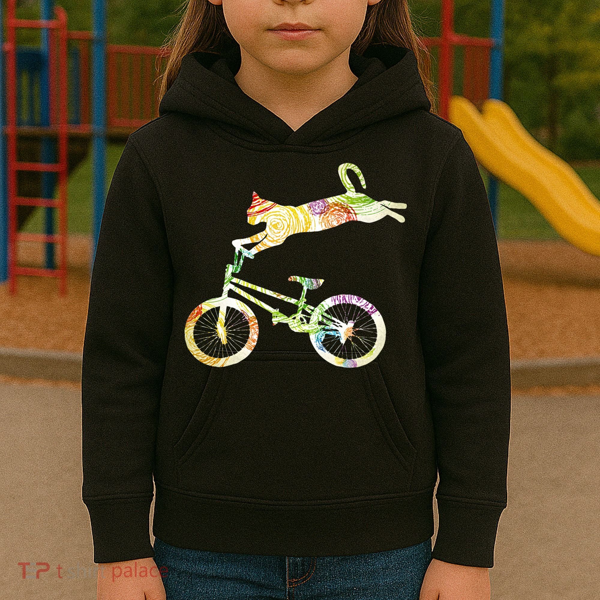Cat Bike Cycling Bicycle Your Gift Collection Kids Hoodie
