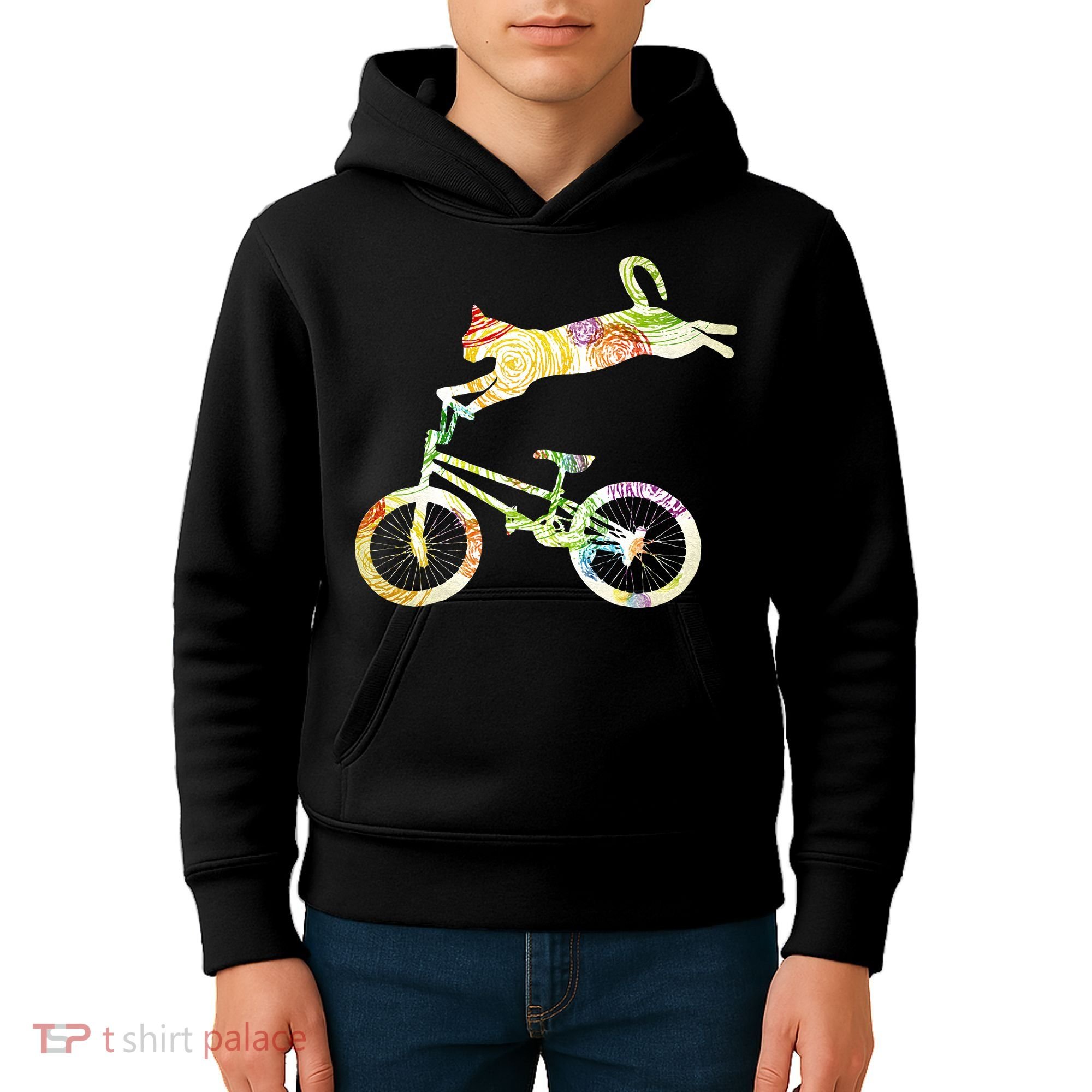 Cat Bike Cycling Bicycle Your Gift Collection Kids Hoodie