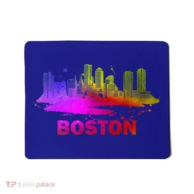 Colorful Boston Cityscape Boston Massachusetts Skyline Mousepad
