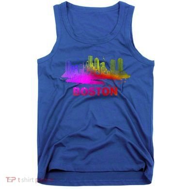 Colorful Boston Cityscape Boston Massachusetts Skyline Tank Top