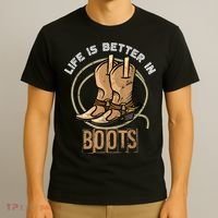 Cowboy Boots Country Cowboy Rodeo Men Western Cowboy T-Shirt thumb 3