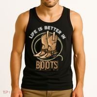 Cowboy Boots Country Cowboy Rodeo Men Western Cowboy Tank Top thumb 3