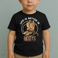 Cowboy Boots Country Cowboy Rodeo Men Western Cowboy Toddler T-Shirt thumb 2