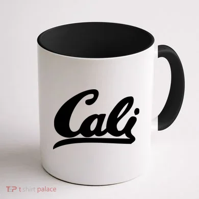 CALI Black Coffee Mug back