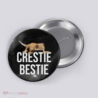 Crestie Bestie Crested Gecko Reptile Lizard Pet Lover Gift Button thumb 0