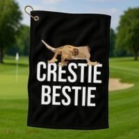 Crestie Bestie Crested Gecko Reptile Lizard Pet Lover Gift Golf Towel thumb 1