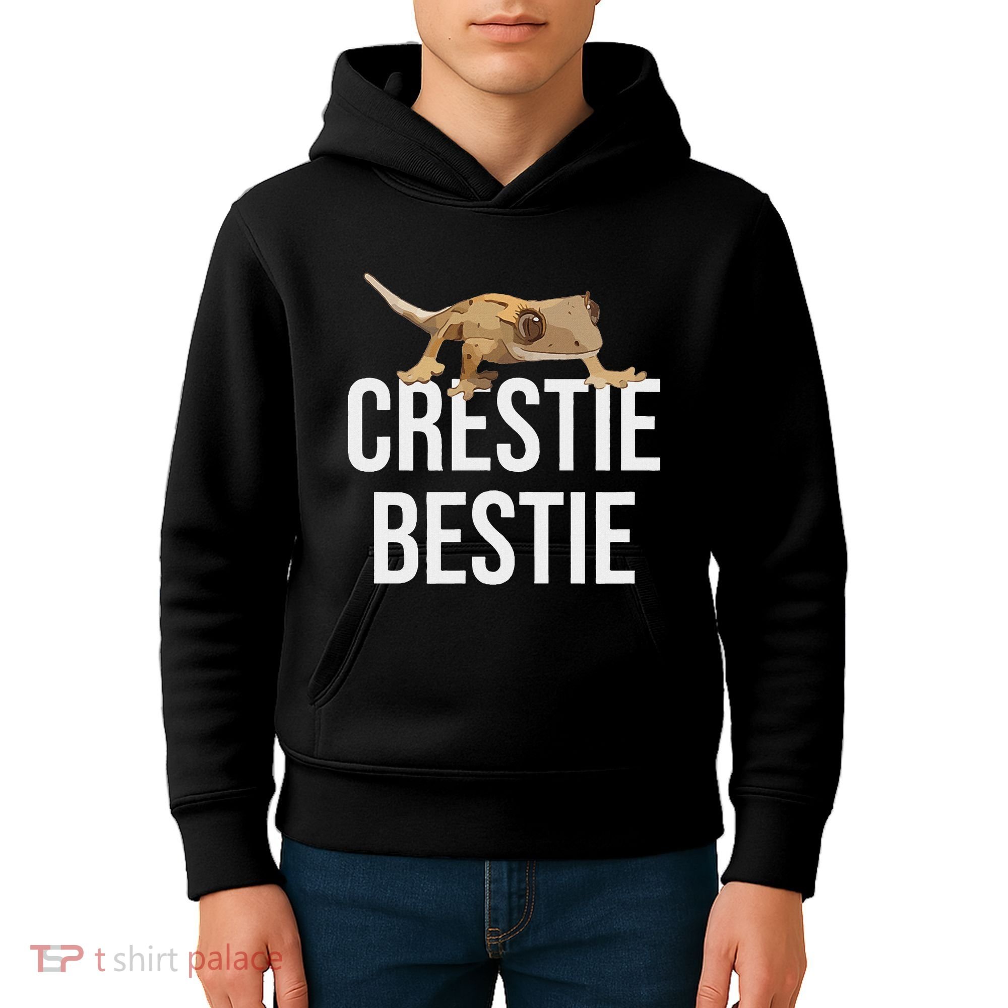 Crestie Bestie Crested Gecko Reptile Lizard Pet Lover Gift Kids Hoodie