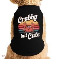 Crabby But Cute Retro Crabbing Seafood Crabber Crabs Gift Doggie Tank thumb 0