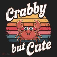 Crabby But Cute Retro Crabbing Seafood Crabber Crabs Gift Beanie thumb 2