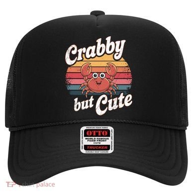 Crabby But Cute Retro Crabbing Seafood Crabber Crabs Gift Hat