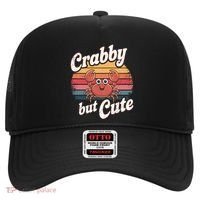 Crabby But Cute Retro Crabbing Seafood Crabber Crabs Gift Hat thumb 0