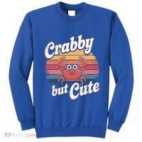 Crabby But Cute Retro Crabbing Seafood Crabber Crabs Gift Sweatshirt thumb 0