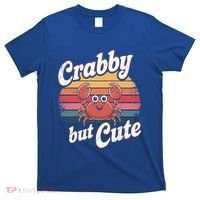 Crabby But Cute Retro Crabbing Seafood Crabber Crabs Gift T-Shirt thumb 0