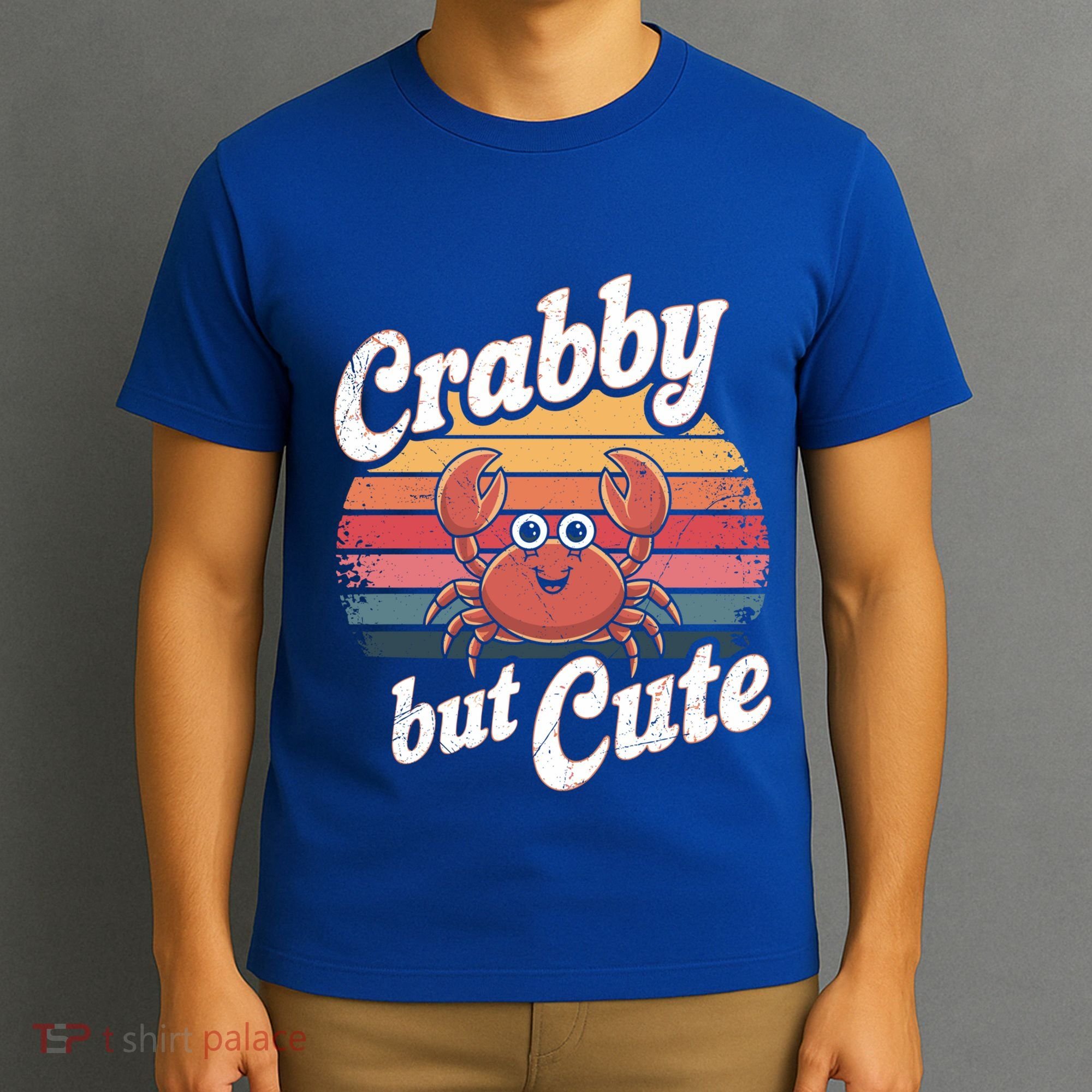 Crabby But Cute Retro Crabbing Seafood Crabber Crabs Gift T-Shirt