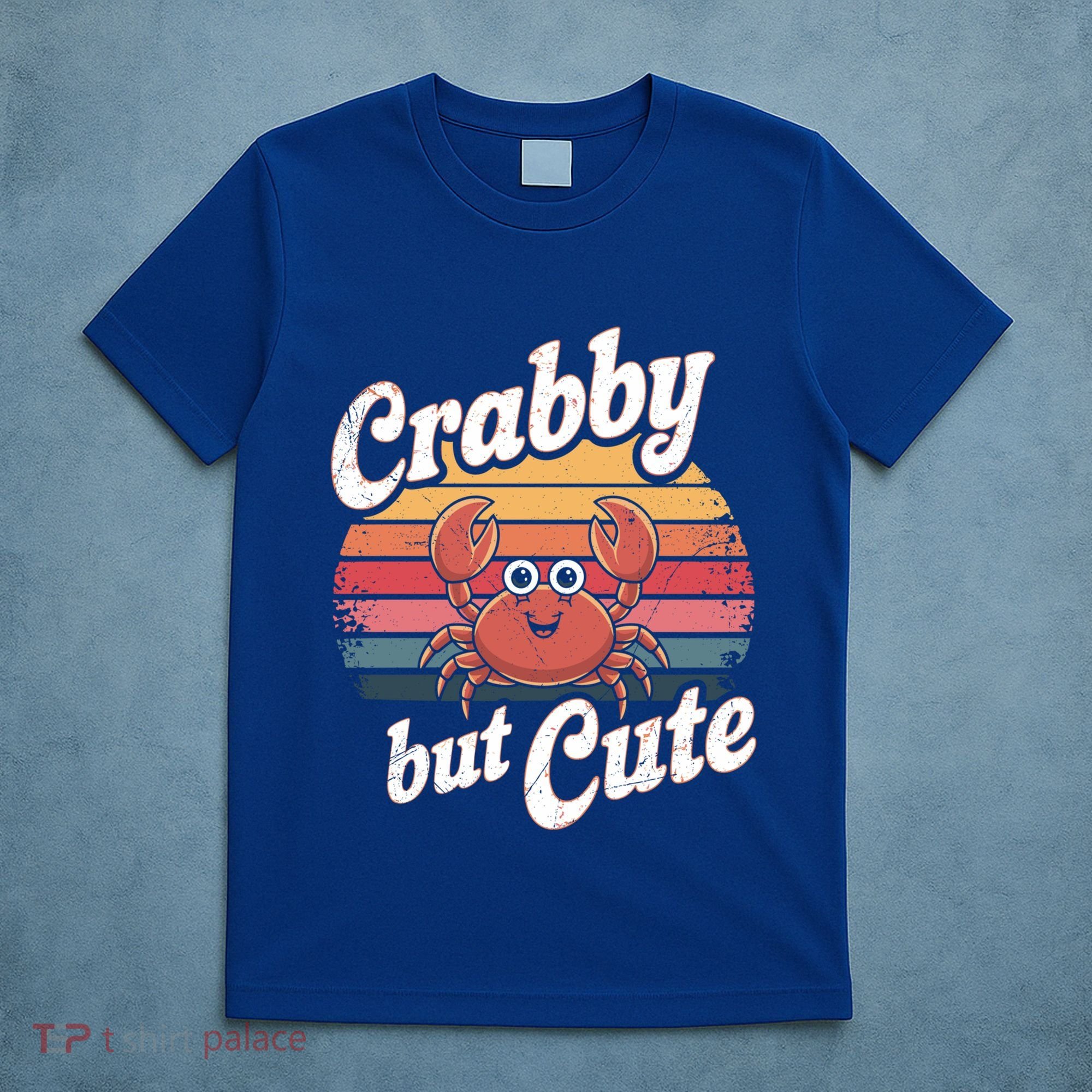 Crabby But Cute Retro Crabbing Seafood Crabber Crabs Gift T-Shirt