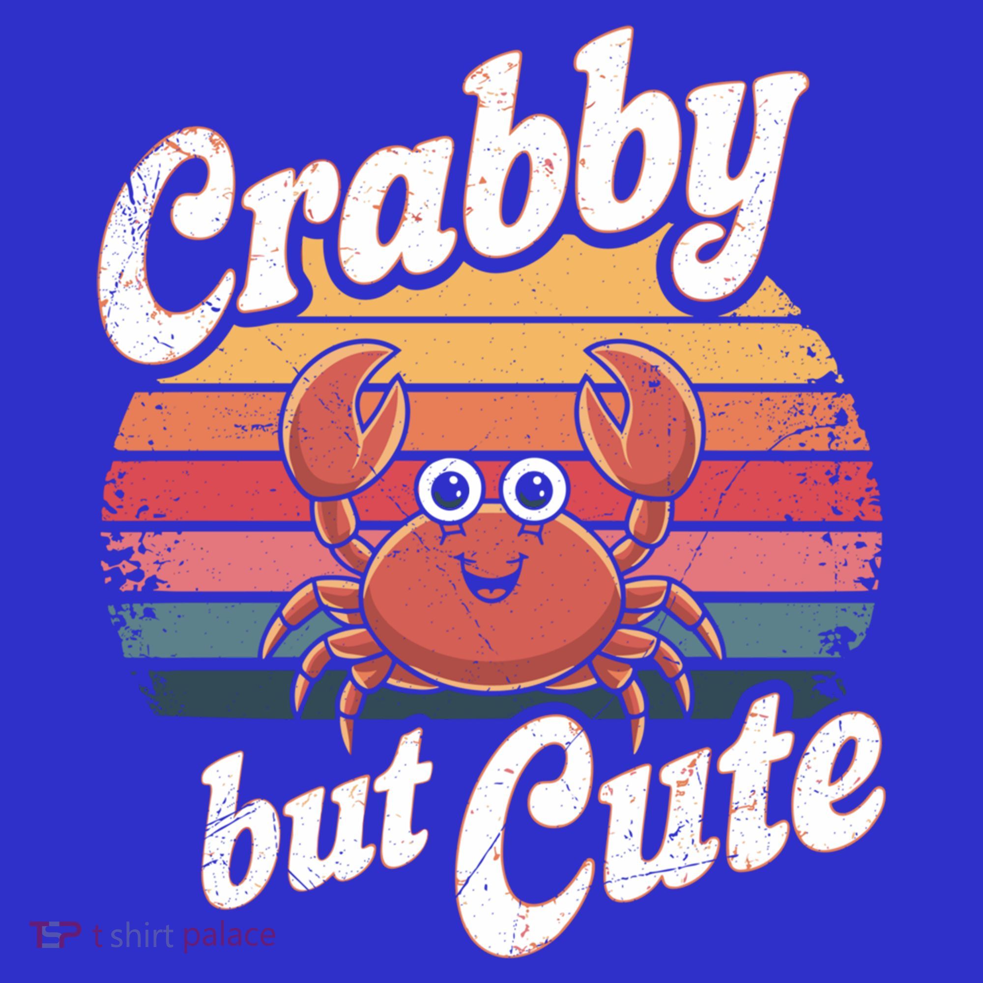 Crabby But Cute Retro Crabbing Seafood Crabber Crabs Gift Coaster