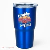 Crabby But Cute Retro Crabbing Seafood Crabber Crabs Gift Tumbler thumb 0