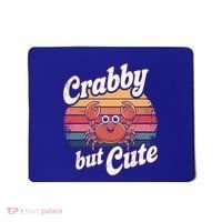 Crabby But Cute Retro Crabbing Seafood Crabber Crabs Gift Mousepad thumb 0