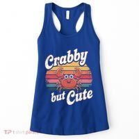Crabby But Cute Retro Crabbing Seafood Crabber Crabs Gift Women's Tank Top thumb 0