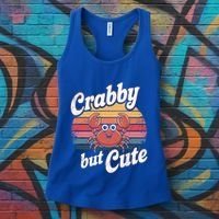 Crabby But Cute Retro Crabbing Seafood Crabber Crabs Gift Women's Tank Top thumb 3