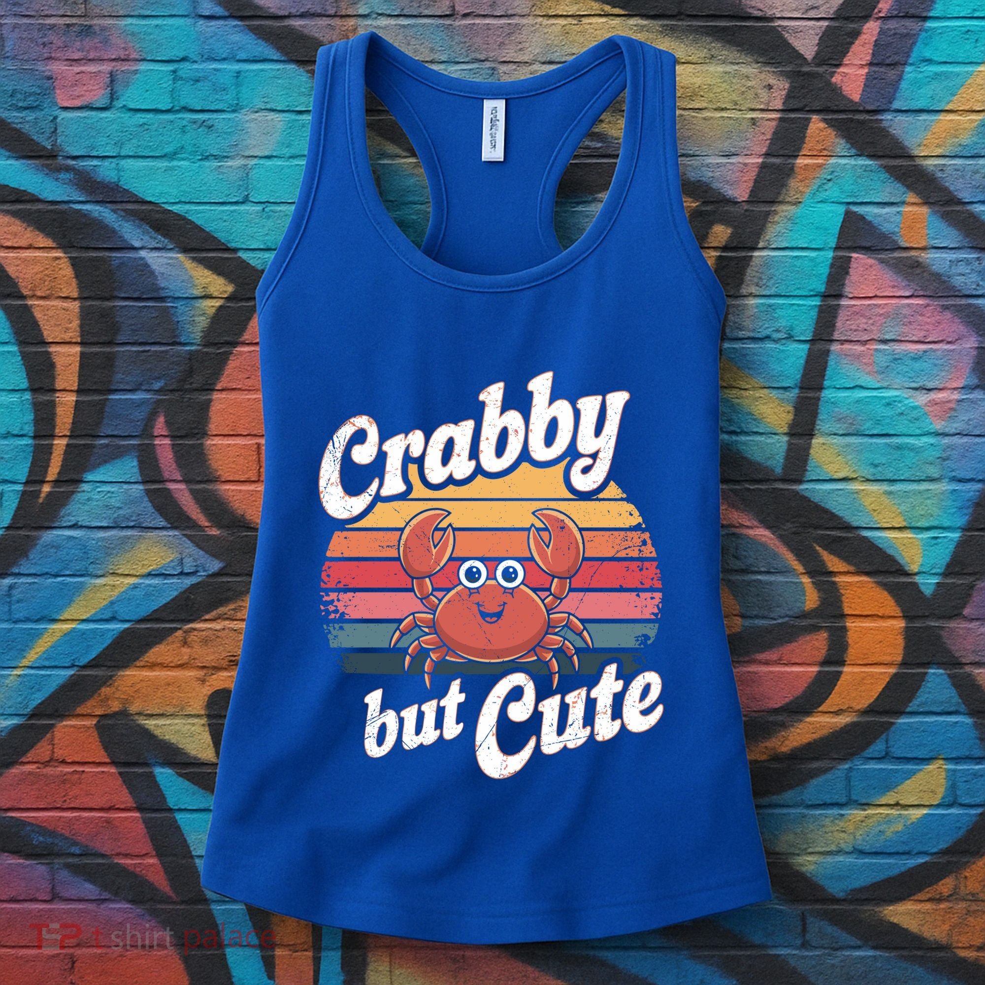Crabby But Cute Retro Crabbing Seafood Crabber Crabs Gift Women's Tank Top