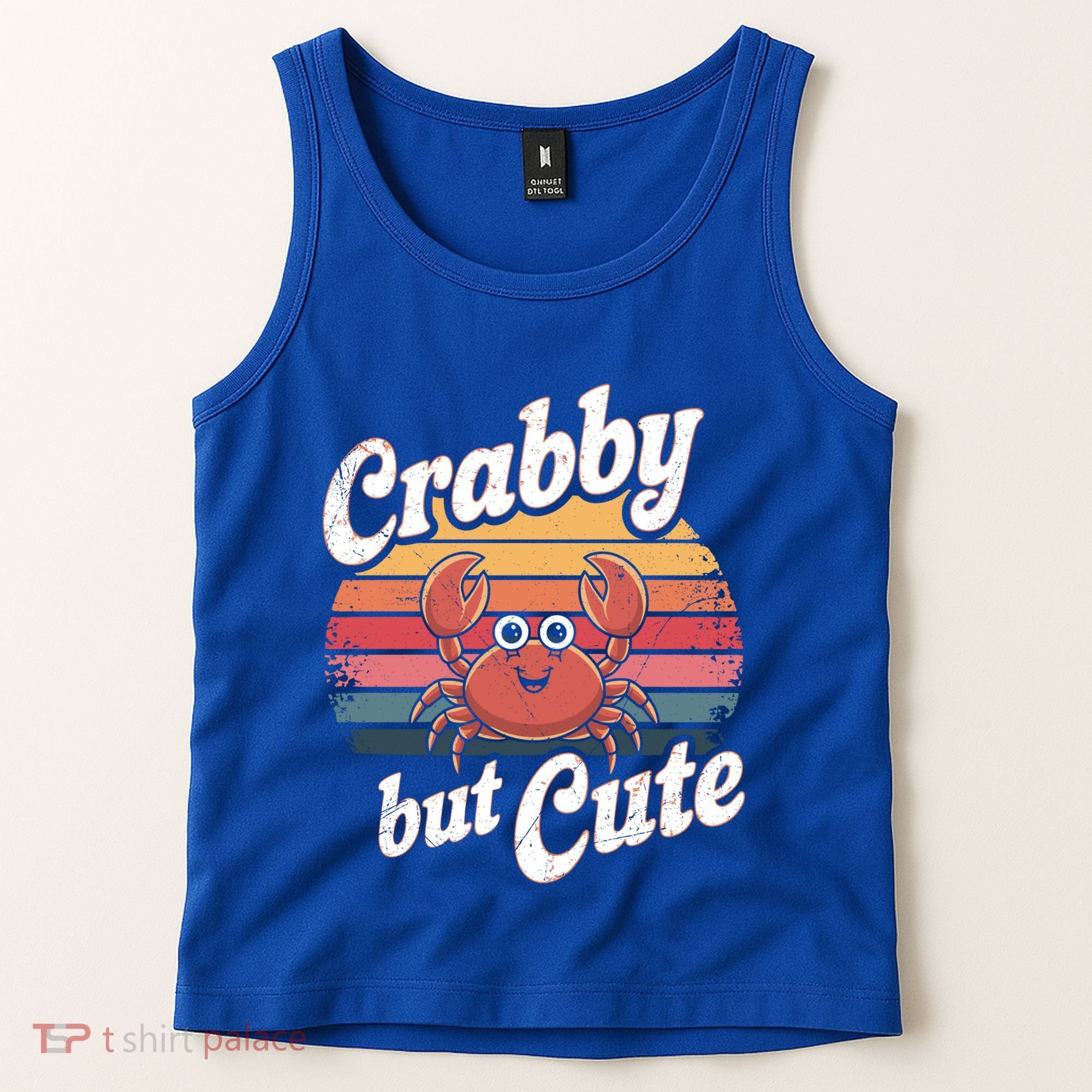 Crabby But Cute Retro Crabbing Seafood Crabber Crabs Gift Tank Top