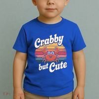 Crabby But Cute Retro Crabbing Seafood Crabber Crabs Gift Toddler T-Shirt thumb 2