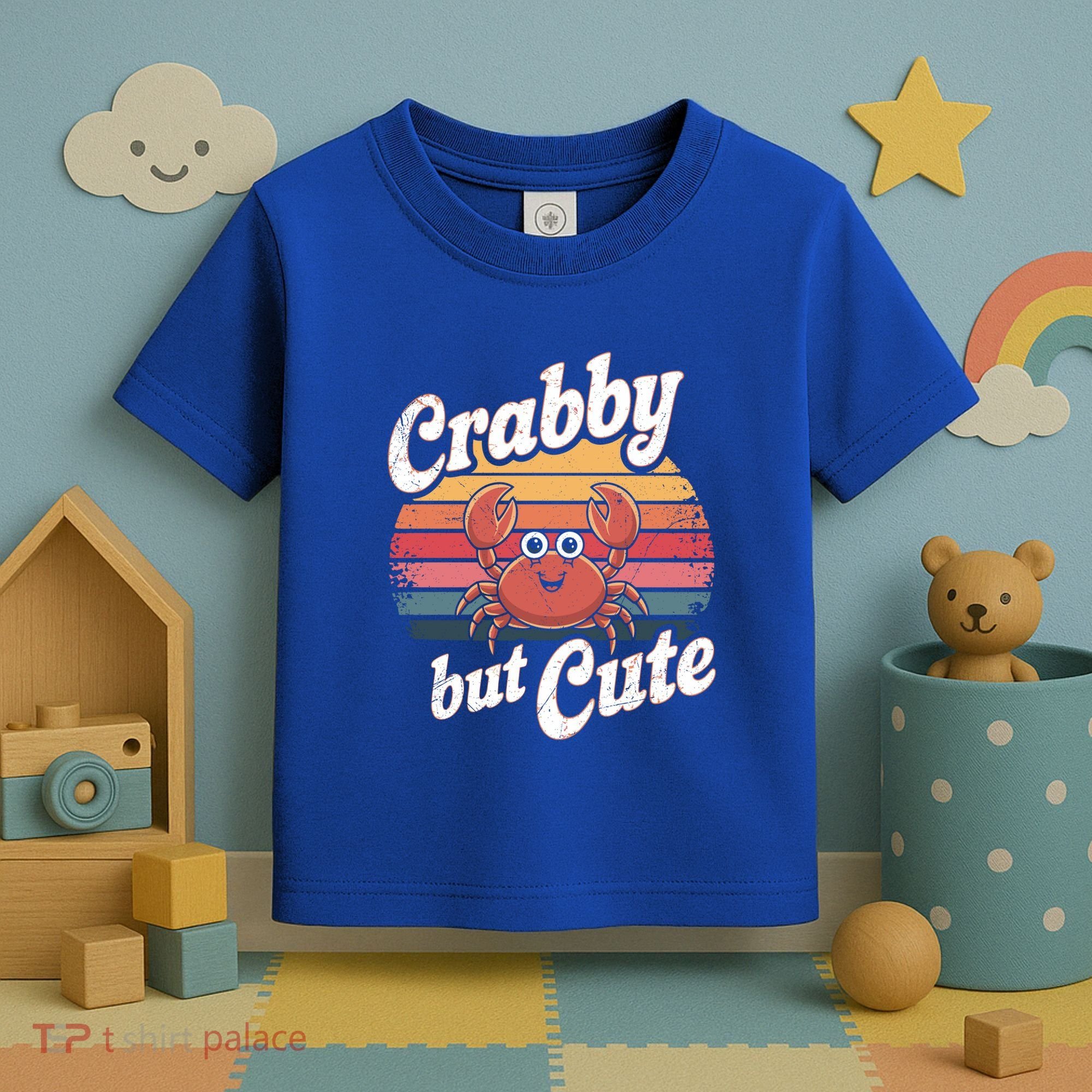 Crabby But Cute Retro Crabbing Seafood Crabber Crabs Gift Toddler T-Shirt